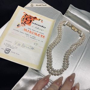 MINT CONDITION MIKIMOTO PEARL NECKLACE 1962